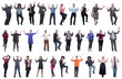 © ASDF - collage of people joyful energetic full length isolated