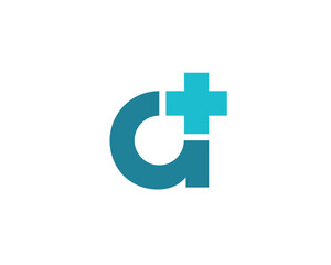 Wall Mural - Letter A cross plus medical logo icon design template elements