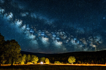 Wall Mural - aurora borealis over the lake generative ai