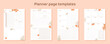 © Nataliya Dolotko - Ready to use planner page templates. Orange blossom floral sheets. Digital planner templates. Digital planner inserts. Vector art.