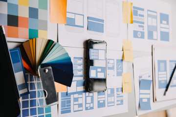 ux graphic designer creative sketch planning application process development prototype wireframe for