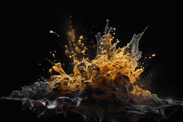 Wall Mural - Paint drop. Ink water. Explosion smoke. AI generative