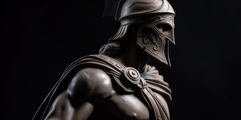 Wall Mural - Marble stone statue of ancient greek warrior fighter