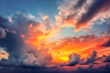 Wall Mural - colorful cloudy sky at sunset. gradient color. sky texture, abstract nature background