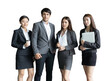 Group portrait young colleagues of Asian creative business team. on formal suit