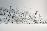Fototapeta Młodzieżowe - Isolated music notes on a blank background. Generative AI