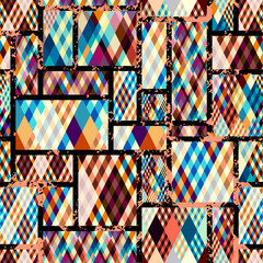 Aufkleber - Argyle seamless vector pattern background. Pattern of a rhombuses.