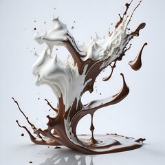 Wall Mural - chocolate splash isolated on white background