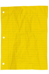 Wall Mural - Retro yellow lined school crumpled paper background