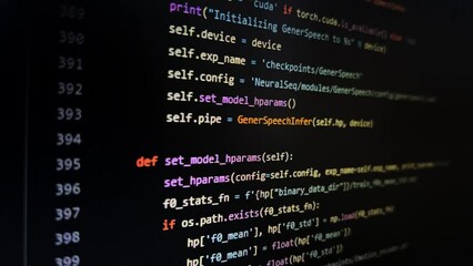 Wall Mural - program code on black background