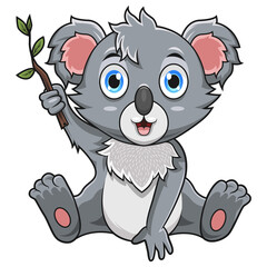 Wall Mural - Cute baby koala cartoon sitting