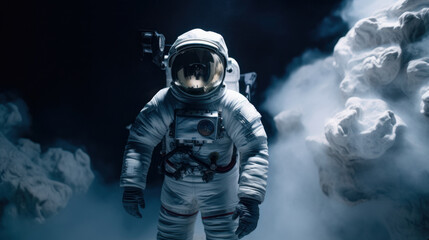 Wall Mural - Space suits isolated on space background.  Ai generated.