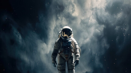 Wall Mural - Space suits isolated on space background.  Ai generated.