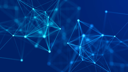 Abstract digital science background. A stream of luminous particles. Big data visualization. 3d rendering.