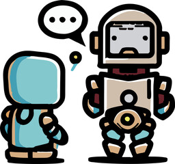 Wall Mural - Talking robot png graphic clipart design