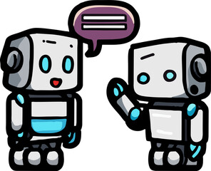 Wall Mural - Talking robot png graphic clipart design