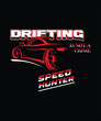 typography car race t-shirt design