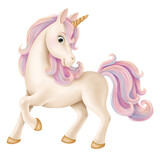 Lovely unicorn with rainbow mane