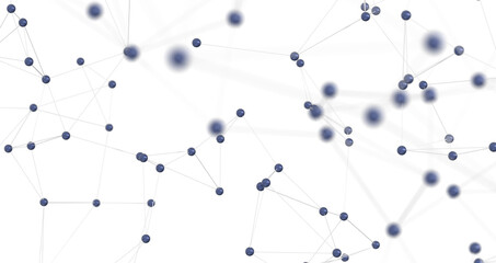 Big data visualization. Network connection structure with chaotic distribution of points and lines. 3D rendering.