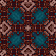 Square seamless patterns. Woven wonderful digital patterns. Modern fashion. Kaleidoscope