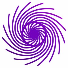 Wall Mural - Abstract purple spiral design on white background