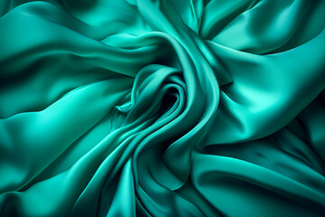 draped in elegance green fabric backgrounds, ai generated