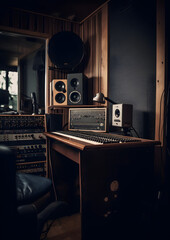 Indoor studio recording equipment