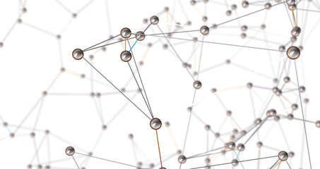 Motion of digital data flow. Communication and technology network concept with moving lines and dots PNG transparent