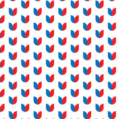 Wall Mural - abstract seamless creative geometric red and blue flower pattern vector.