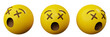 3d emoticon faint or dizzy emoji yellow ball emoticon creative user interface web design symbol
