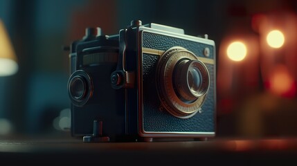 An illustration of a vintage camera (ai generate)