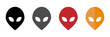 © david - Alien head vector icons set
