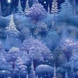 © misu - Seamless background of a winter wonderland. AI generated