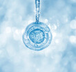 canvas print picture - bubble serum gel and  molecule