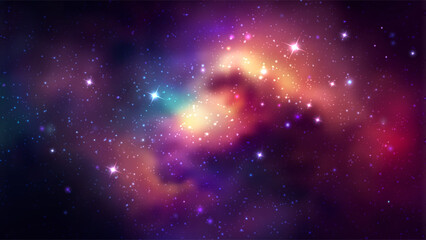 Wall Mural - space vector background with realistic nebula and shining stars. magic colorful galaxy with stardust