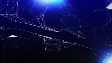 Digital blue background with dots and lines. Big data visualization. Network connection structure. 3D rendering.