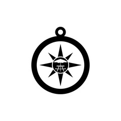 Poster - Compass camping logo. Navigation symbol isolated on transparent background