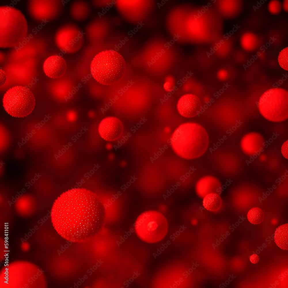 Red blood cells flowing through vein in microscopic level Generated Ai ...