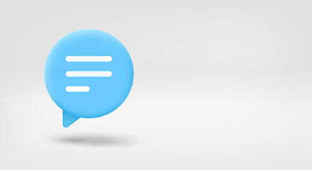 Poster - Speech bubble. 3d vector banner with copy space