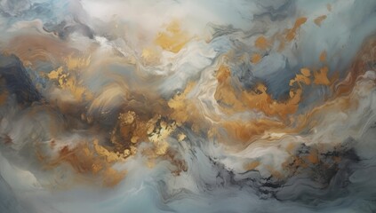 Wall Mural - abstract fluid art painting, liquid design illustration with gold paths, wallpaper, background, luxury, generative ai
