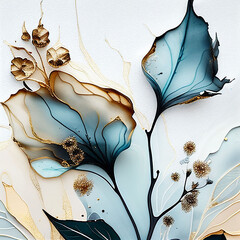 Wall Mural - Abstract flower, delicate botanical floral background