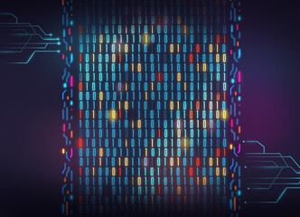 Matrix background with digits 1.0. The concept of data flow. Business analytics, finance, programming...