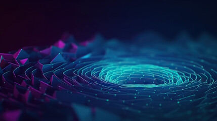 Modern digital abstract 3D background. Copy space. Based on Generative AI