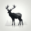© ShadowHero - silhouette of deer isolated vector illustration on white background for animal logo, graphic icon, and modern home décor. perfect for wildlife and safari-themed designs. generative ai