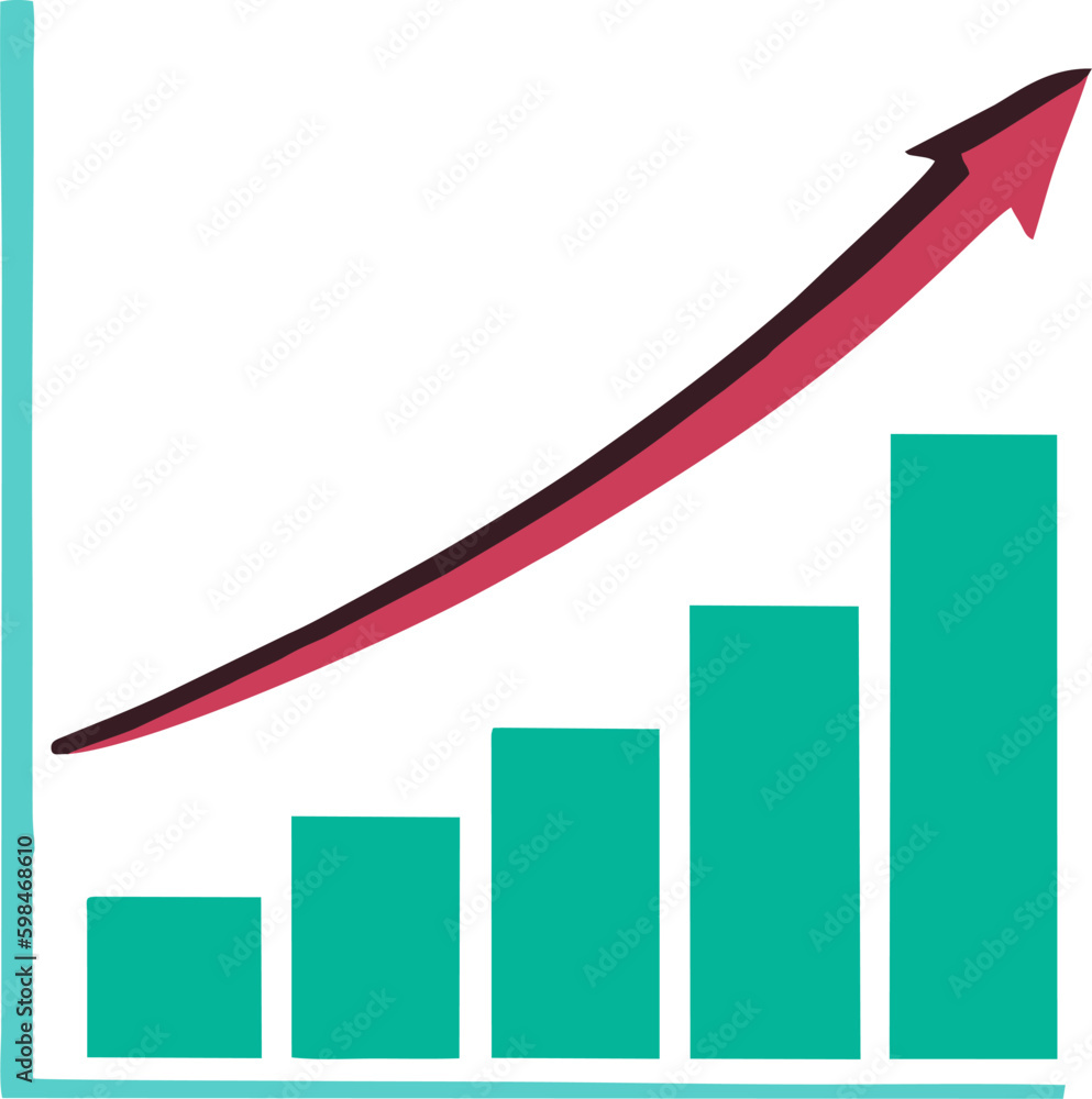Graph stonk up improve Icon in trendy solid color style isolated on ...