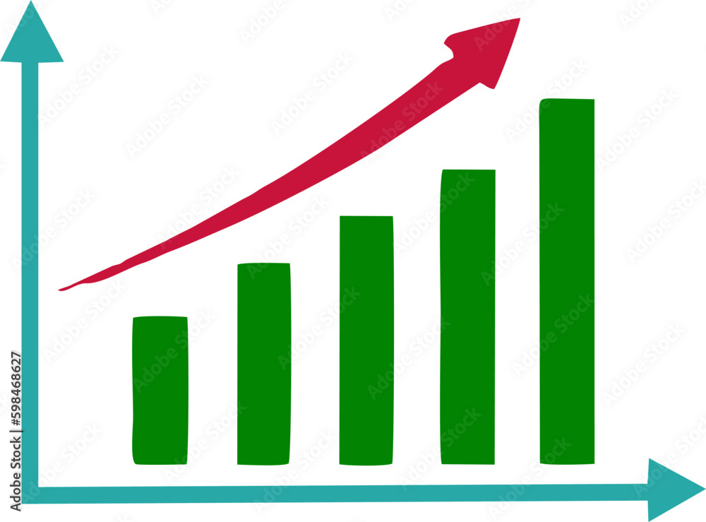 Graph stonk up improve Icon in trendy solid color style isolated on ...