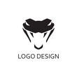 simple black snake head for logo company design