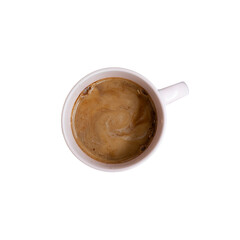 Wall Mural - isolate a glass of coffee on white background