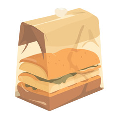 Poster - food bag with sandwich Generative AI