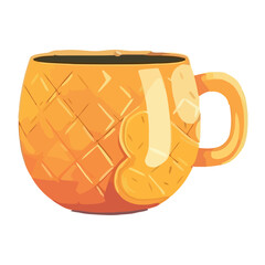 Sticker - Yellow mug with hot coffee and handle Generative AI